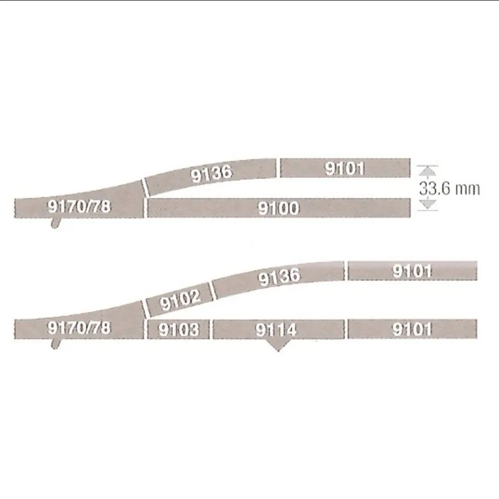 Aiguillage à gauche 111mm & 15° Fleischmann 9178 cœur métal code 80 - N 1/160 - 4