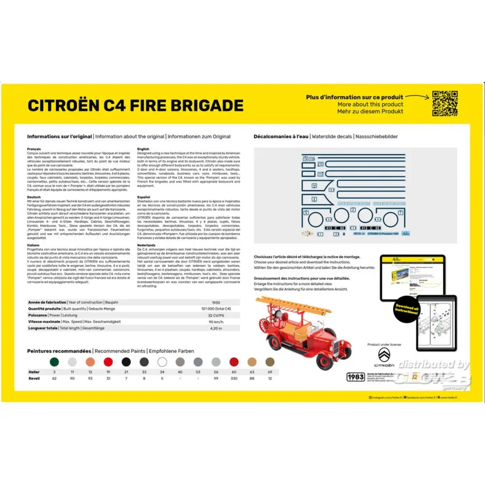 STARTER KIT Citroen C4 Fire Brigade - Heller 56733 - 1/24  - 3