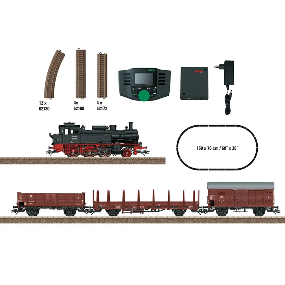 Coffret de départ "Train de marchandise" - Trix 21531 - HO 1/87 - DR - EP III - 2R - DCC - 2