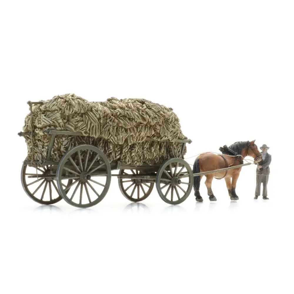 Chariot de récolte de foin + figurine - Artitec 387.619 - HO 1/87  - 4