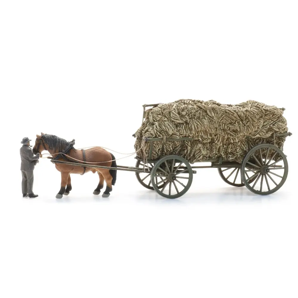 Chariot de récolte de foin + figurine - Artitec 387.619 - HO 1/87  - 6