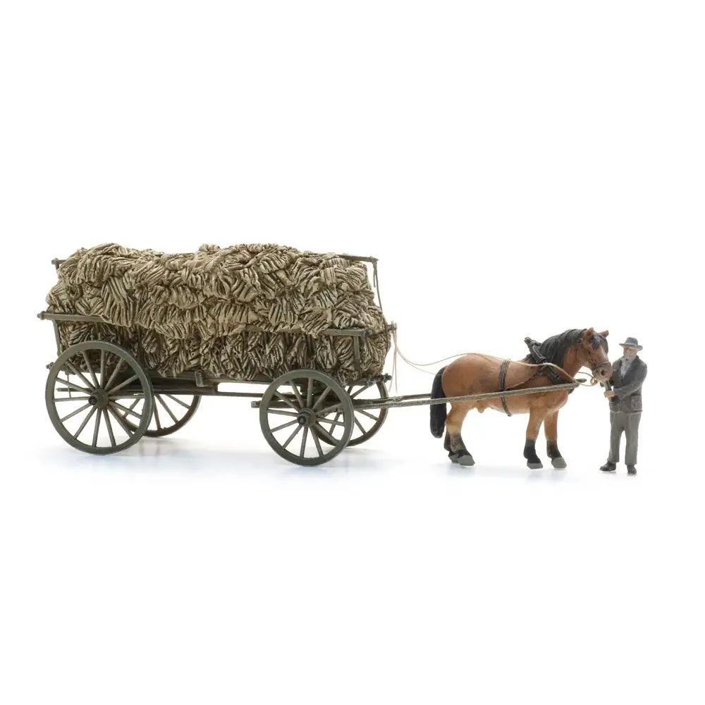 Chariot de récolte de foin + figurine - Artitec 387.619 - HO 1/87  - 5