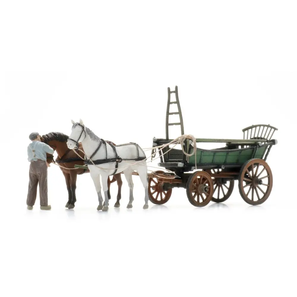 Chariot à foin d'Europe du Nord + figurine - Artitec 387.599 - HO 1/87  - 7
