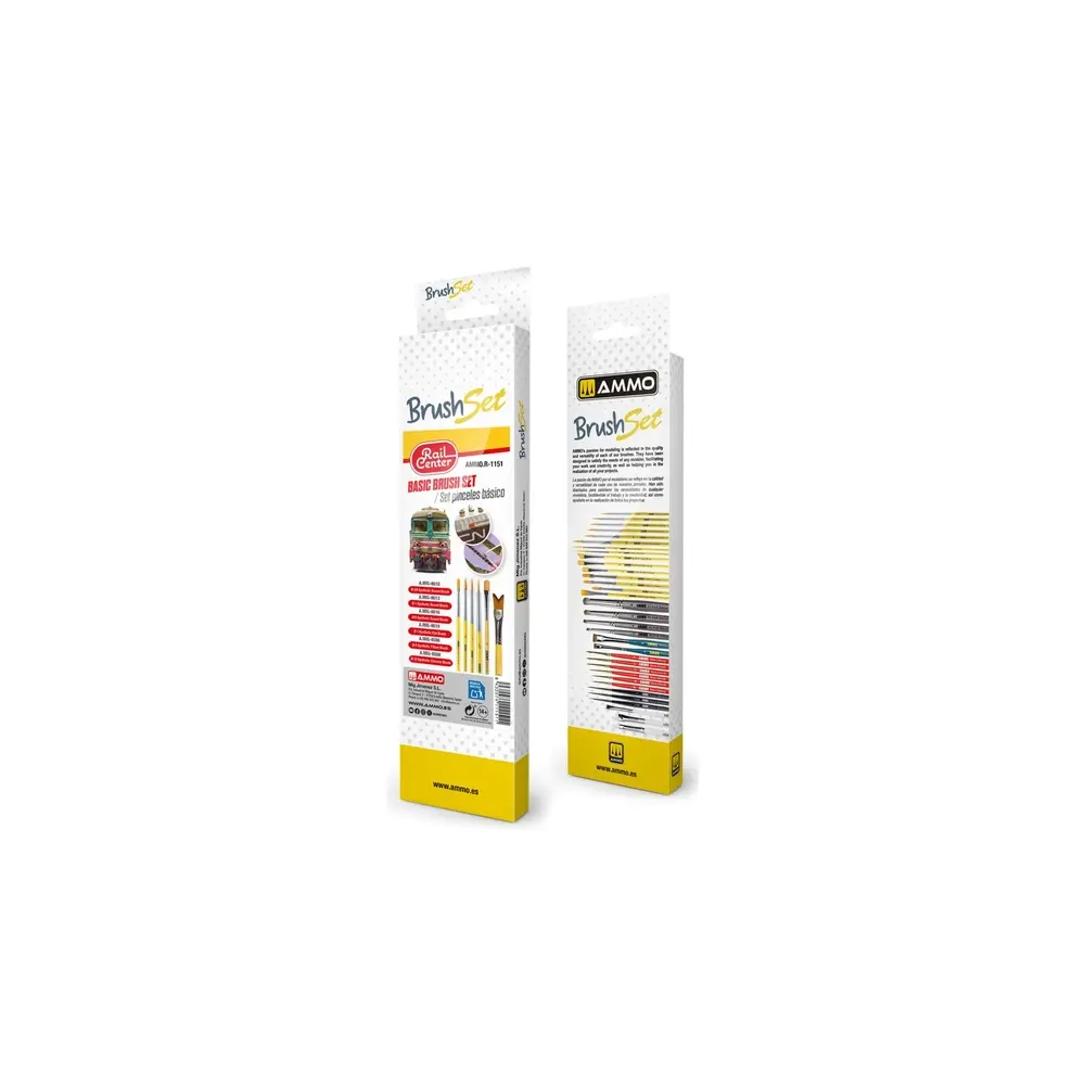 6 pinceaux de modelage de base - Ammo 4601151 - Échelle universelle - 2