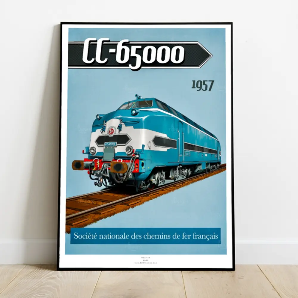 Poster CC 65000 - 1955 -800Tonnes 9TTC65000 SNCF - A2 42.0x59.4 cm - 2