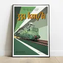 Poster Locomotive BB9004 Record 1955 - 800Tonnes 8TREC1955 - A2 42.0 x 59.4 cm - 331 km/h - 3