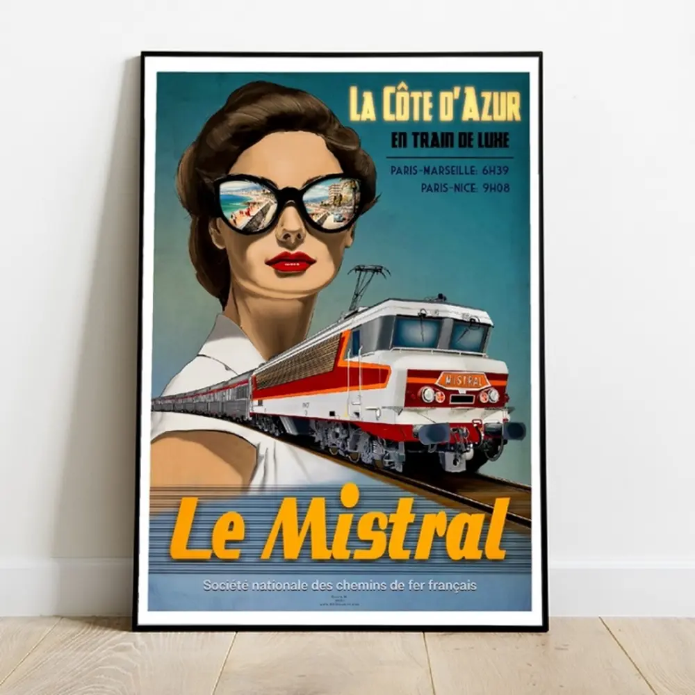 Poster Le Mistral -1950-82- 800Tonnes 8TLEMISTRAL SNCF - A2 42.0x59.4 cm  - 2
