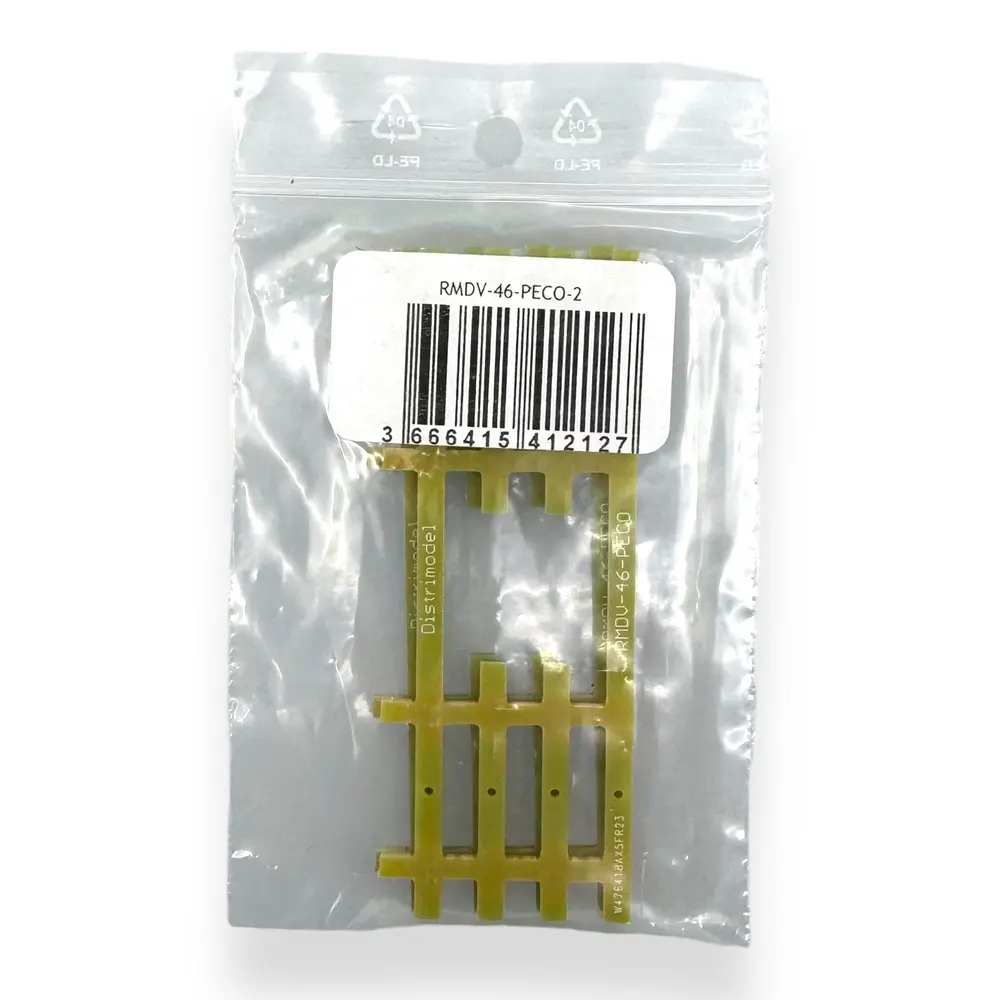 2 Raccords de module voie double - Distrimodel RMDV-HO-46-PECO-2 - HO 1/87ème - 2