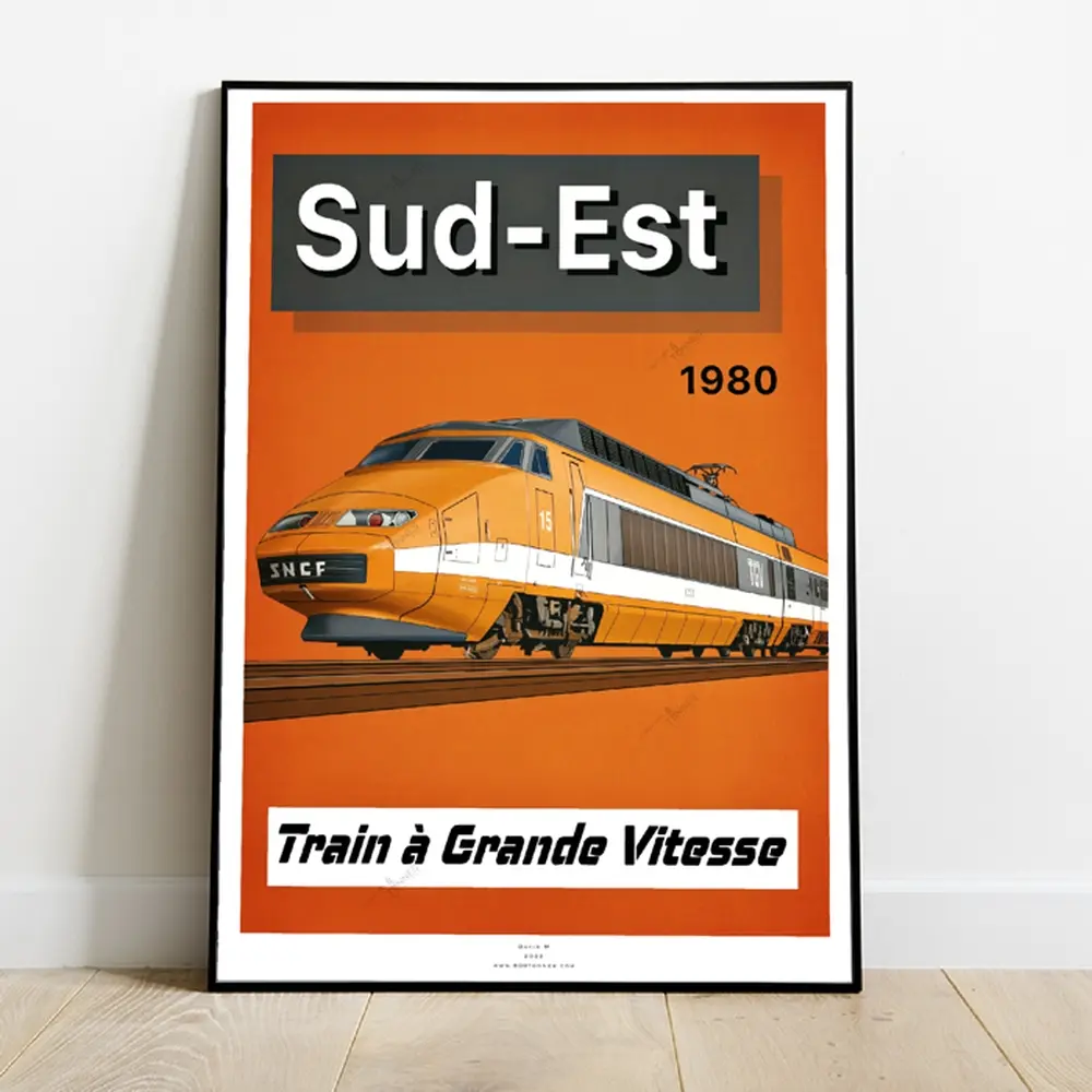 Poster TGV Sud-Est - 800tonnes 8TSUDEST - A2 42.0 x 59.4 cm - 1980 - 2