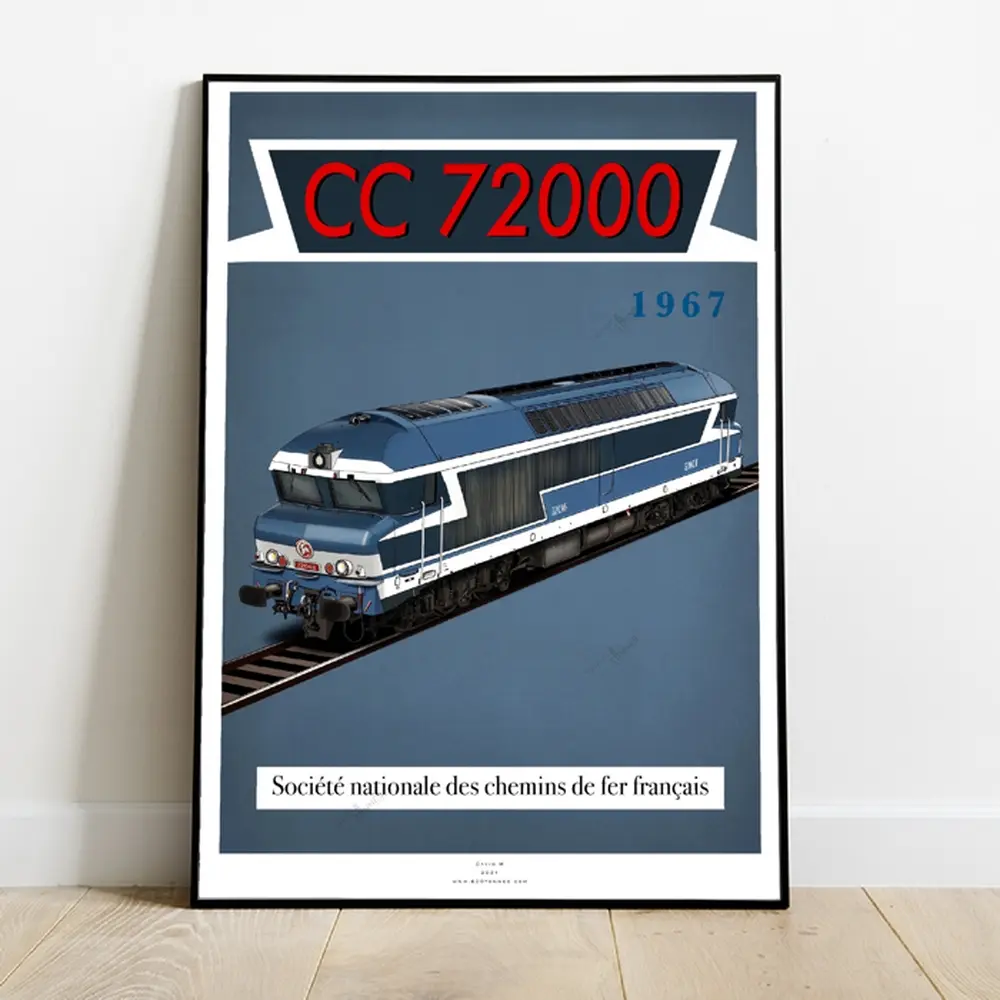 Poster Locomotive CC 72000 - 1967 - 800Tonnes 8TCC72000 - A2 42.0 x 59.4 cm - SNCF - 3