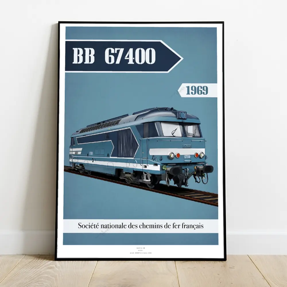 Poster Locomotive BB67590 - 1969 - 800Tonnes  8TBB67400 - A2 42.0 x 59.4 cm - SNCF - 3