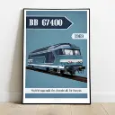Poster Locomotive BB67590 - 1969 - 800Tonnes  8TBB67400 - A2 42.0 x 59.4 cm - SNCF - 3