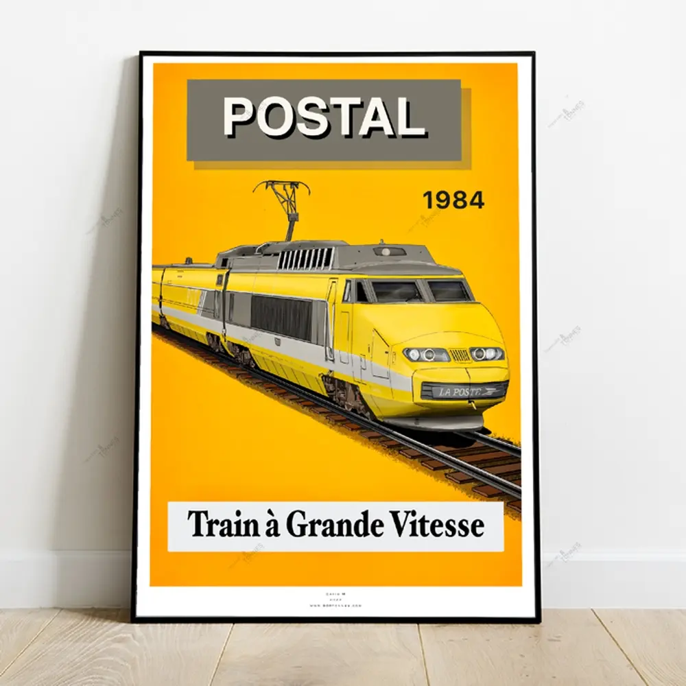 Poster TGV Postal - 800tonnes 8TPOSTALE - A2 42.0 x 59.4 cm - 1984 - 2