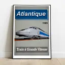 Poster TGV Atlantique - 800tonnes 8TATLANTIQUE - A2 42.0 x 59.4 cm - 1989 - 2