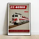 Poster Locomotive CC 40100 - 800tONNES - 1964 - A2 42.0 x 59.4 cm - SNCF - 2