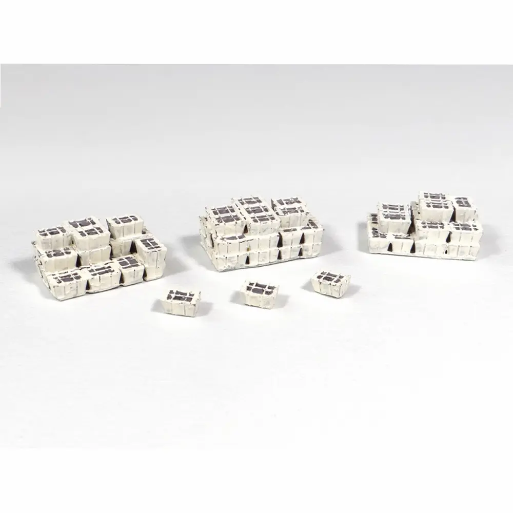 3 différents tas de bourriches d’huîtres + 3 bourriches isolées - Régions & Compagnies GAR055 - HO 1/87