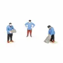 3 Postiers chargeant/déchargeant des sacs postaux - Régions et compagnies GAR056 - HO 1/87