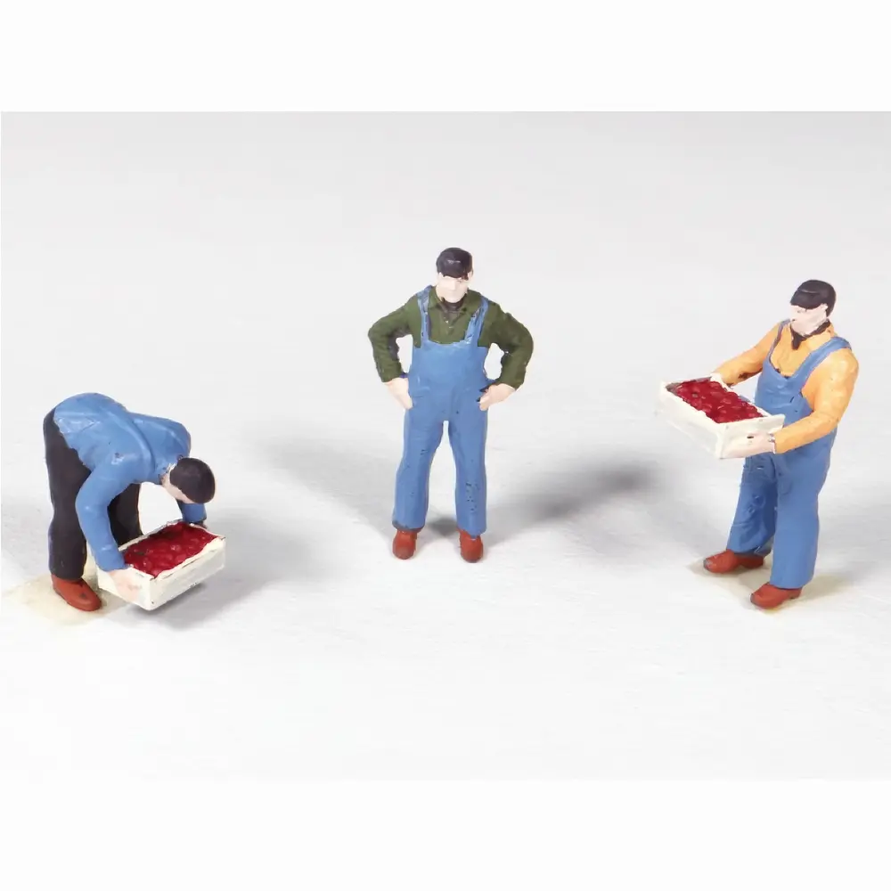 3 Manutentionnaires chargeant/déchargeant des cageots - Régions et compagnies GAR058 - HO 1/87