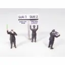 3 Agents de gare réglant la circulation des trains - Régions et compagnies GAR070 - HO 1/87