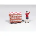 Chariot de vente ambulante de journaux et sa vendeuse - Régions et compagnies GAR075 - HO 1/87