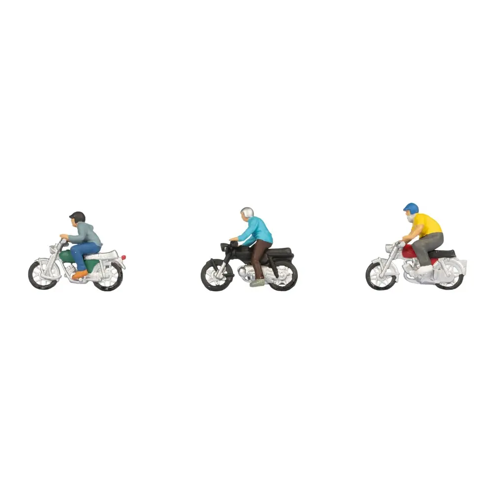 3 conducteurs de cyclomoteurs - Noch 15907 - HO 1/87