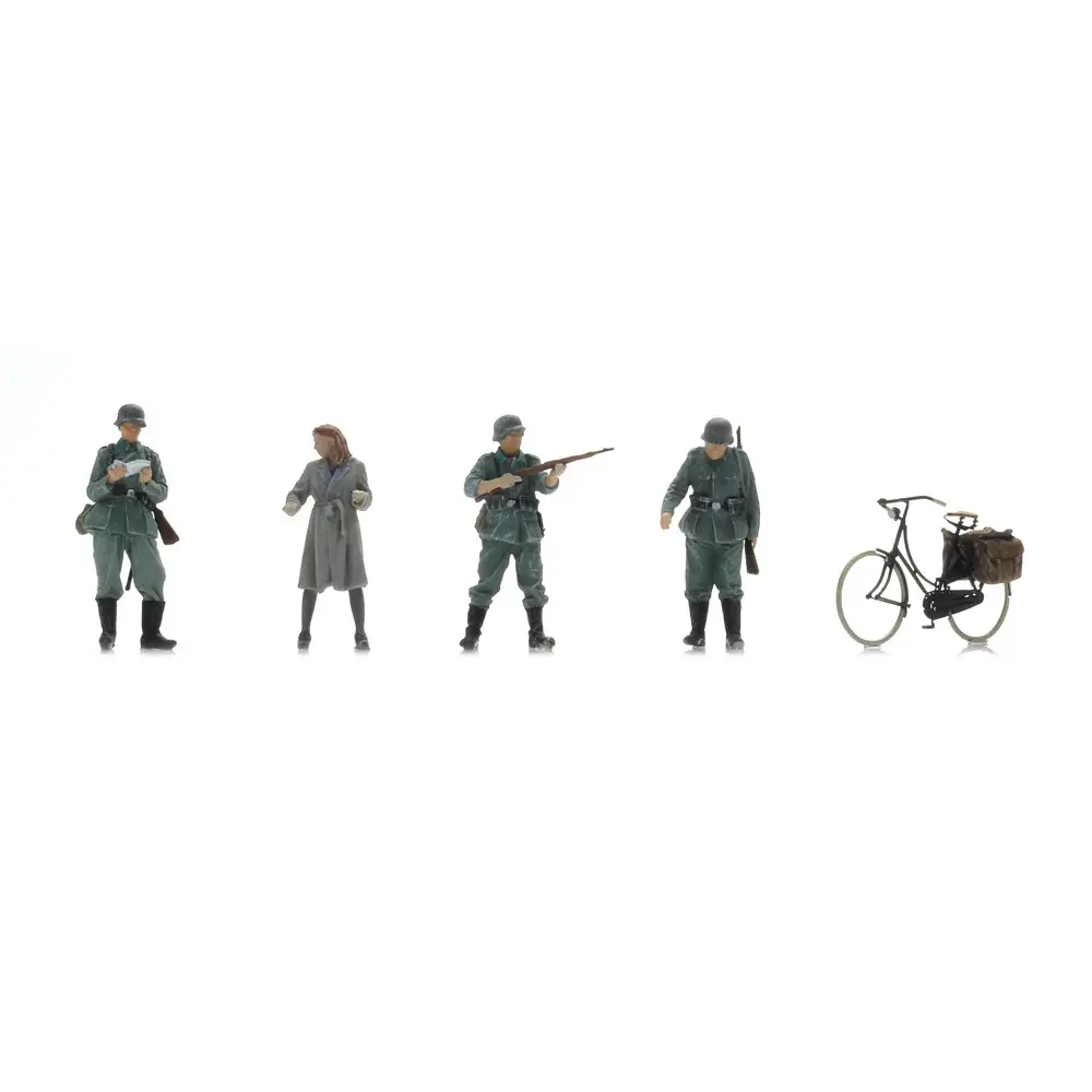 Point de contrôle de la Wehrmacht + femme à vélo - ARTITEC 7720007 - 1/72