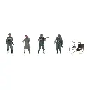 Poste de contrôle de la Wehrmacht & femme à vélo - 4 personnages - ARTITEC 5720007 - 1/72