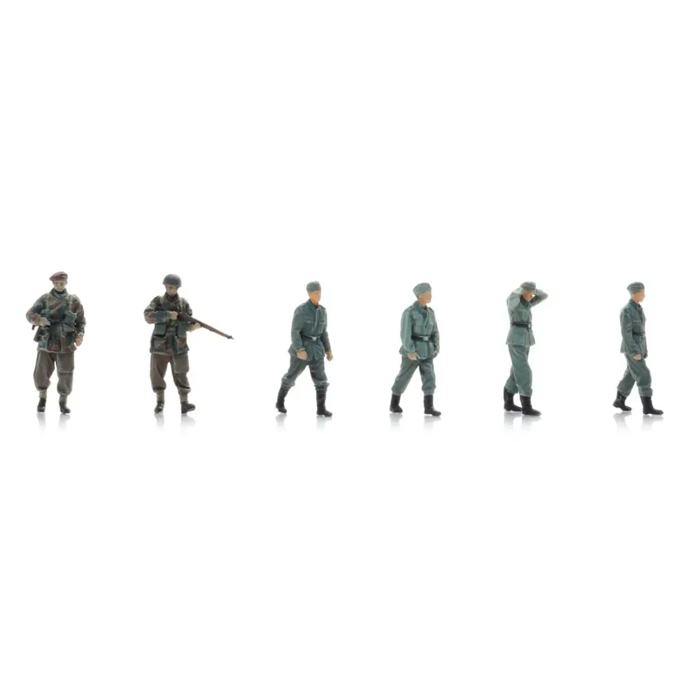 Prisonniers de guerre de la Wehrmacht & gardes para britanniques - 6 personnages - ARTITEC 5720008 - 1/72