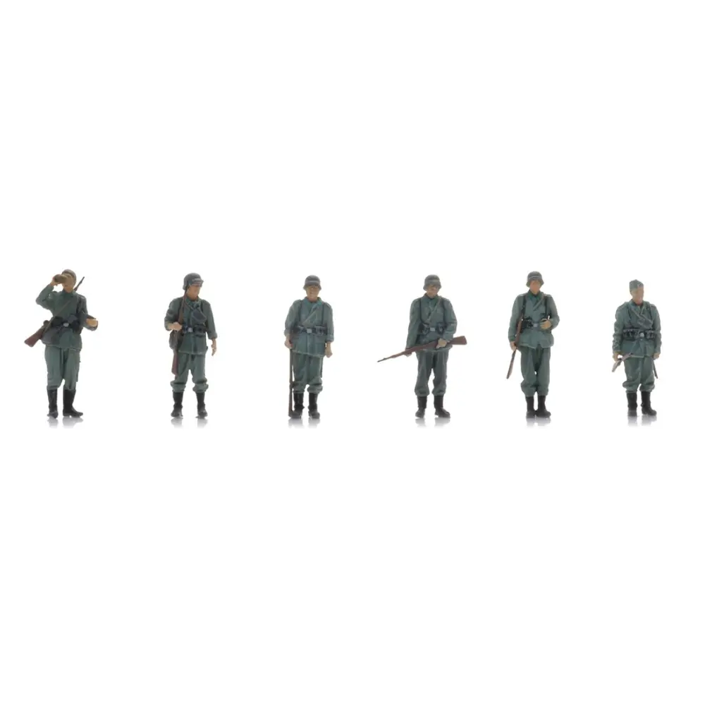 Infanterie de la Wehrmacht en attente de transport - 6 personnages - ARTITEC 5720009 - 1/72