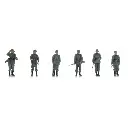 Infanterie de la Wehrmacht en attente de transport - 6 personnages - ARTITEC 5720009 - 1/72