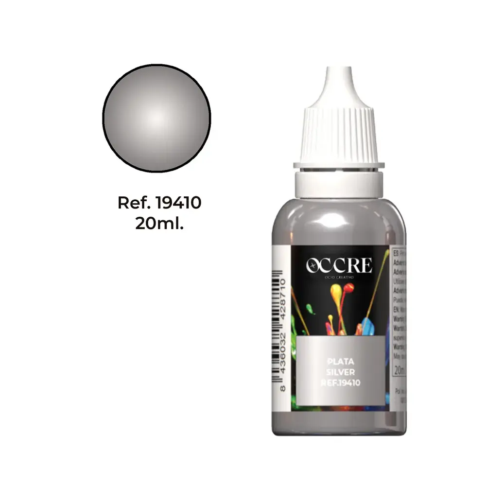Peinture acrylique argent 20ml - Occre 19410