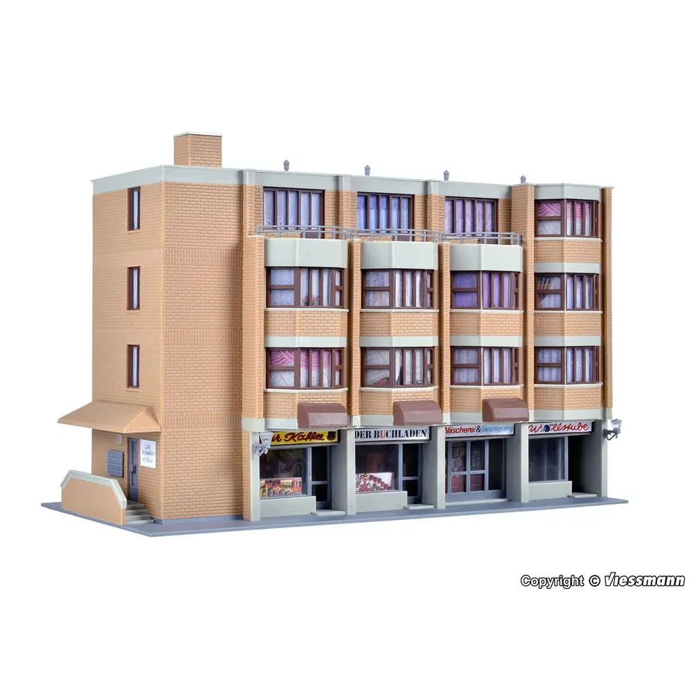 Immeuble avec commerce - Kibri 38222 - HO 1/87