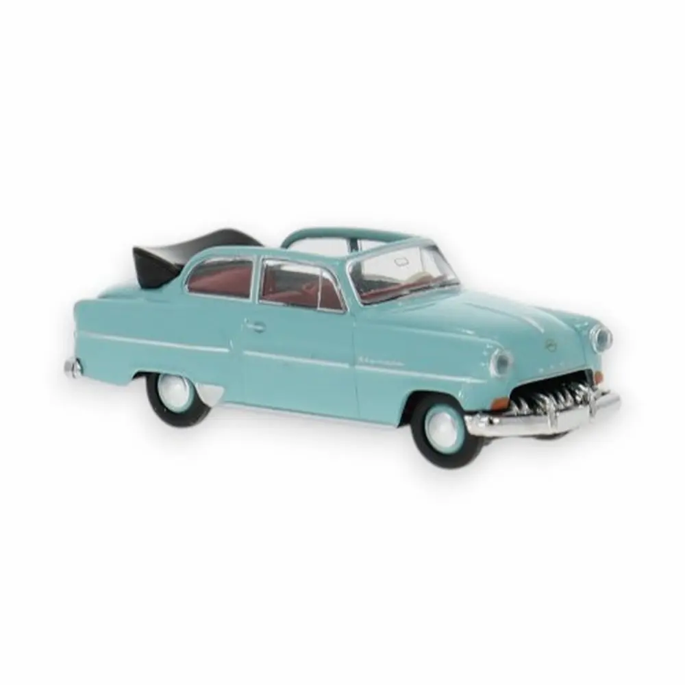 Opel Olympia Rekord berline décapotable, turquoise, 1954 - Brekina 20249 - HO 1/87