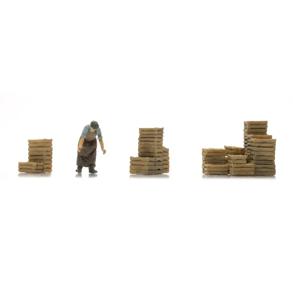 Commerçant du marché avec des caisses - ARTITEC 5870155 - HO 1/87