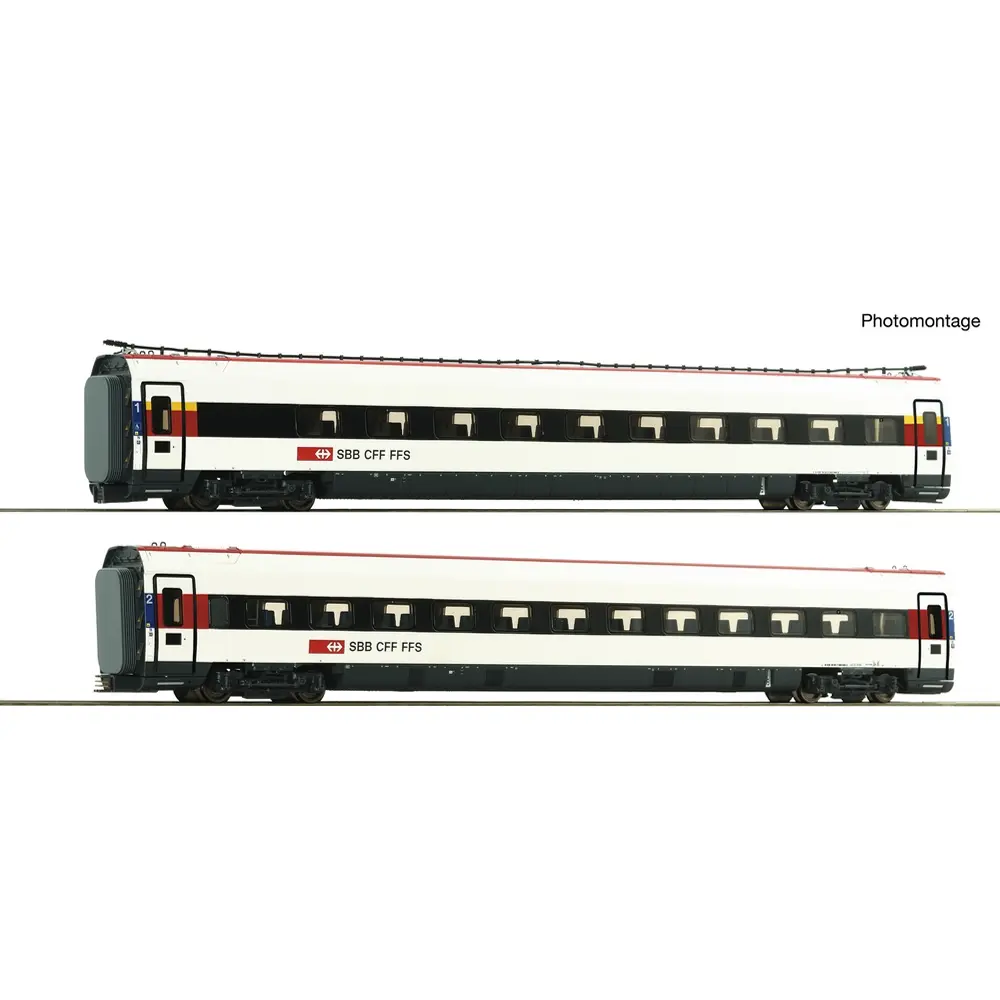 Set de 2 voitures complémentaires ICN, CFF - Roco 7700037 - HO 1/87 - SBB - Ep VI - 2R