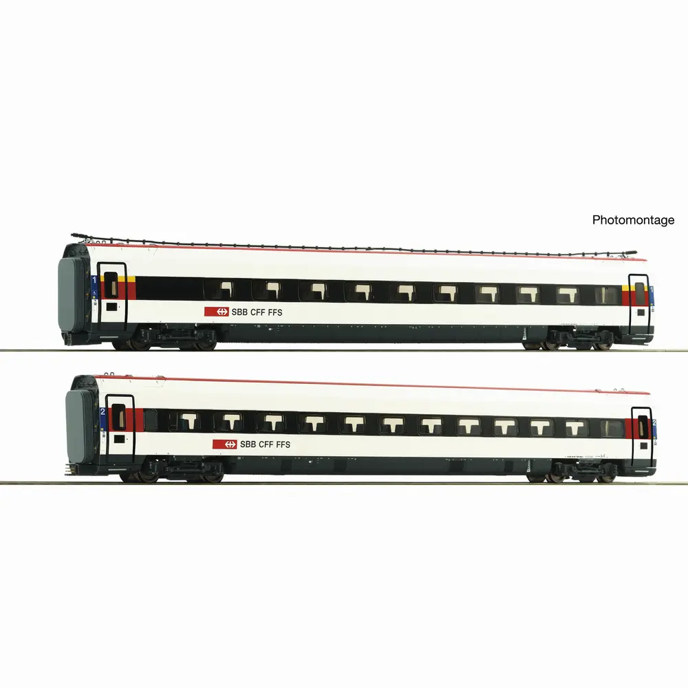 Coffret de 2 voitures complémentaires ICN - Roco 7710037 - HO 1/87 - SBB - Ep VI - 2R