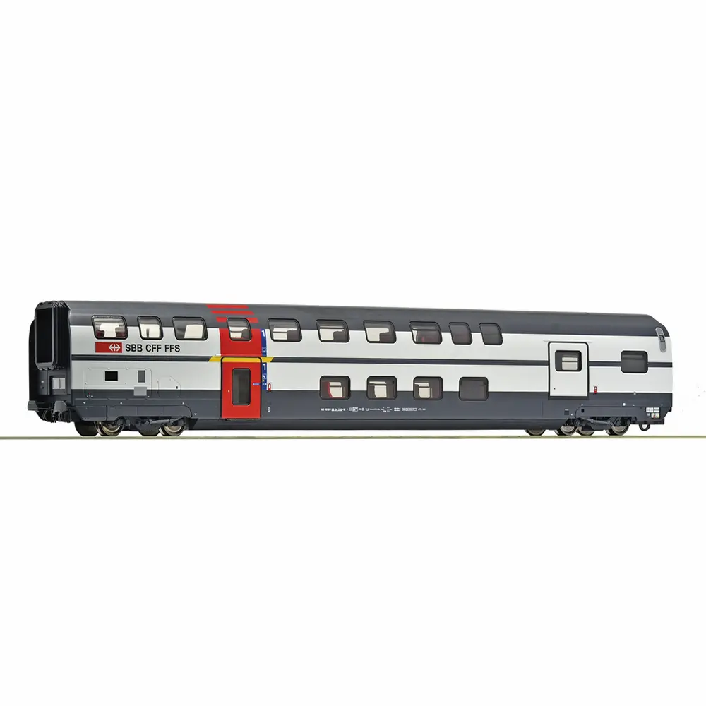 Voiture à deux niveaux 1ère classe avec compartiment à bagages - Roco 6200214 - HO 1/87 - SBB - Ep V-VI - 2R
