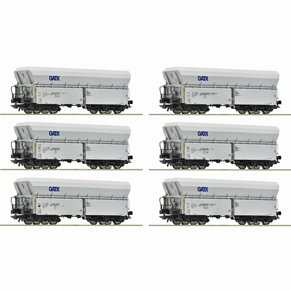 Coffret de 6 wagons à déchargement automatique, GATX - Roco 6600220 - HO 1/87 - Privée - Ep VI - 2R