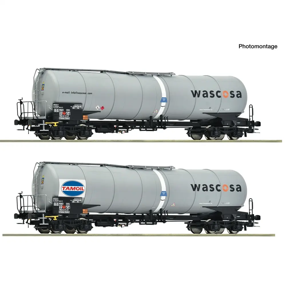 Coffret de 2 wagons-citernes, Wascosa/Tamoil - Roco 6600232 - HO 1/87 - Privée - Ep VI - 2R