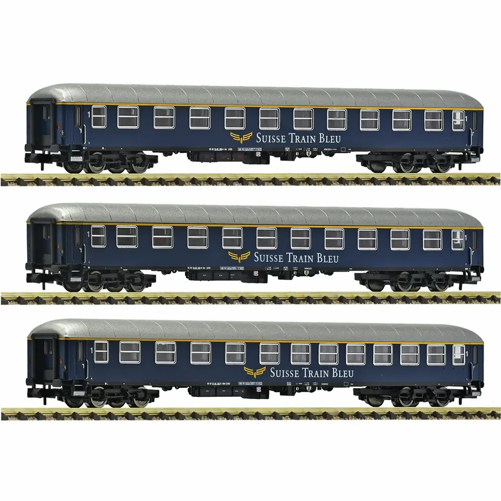Coffret de 3 voitures voyageurs "Suisse Train Bleu" - Fleischmann 6260078 - N 1/160 - Privée - Ep VI - 2R