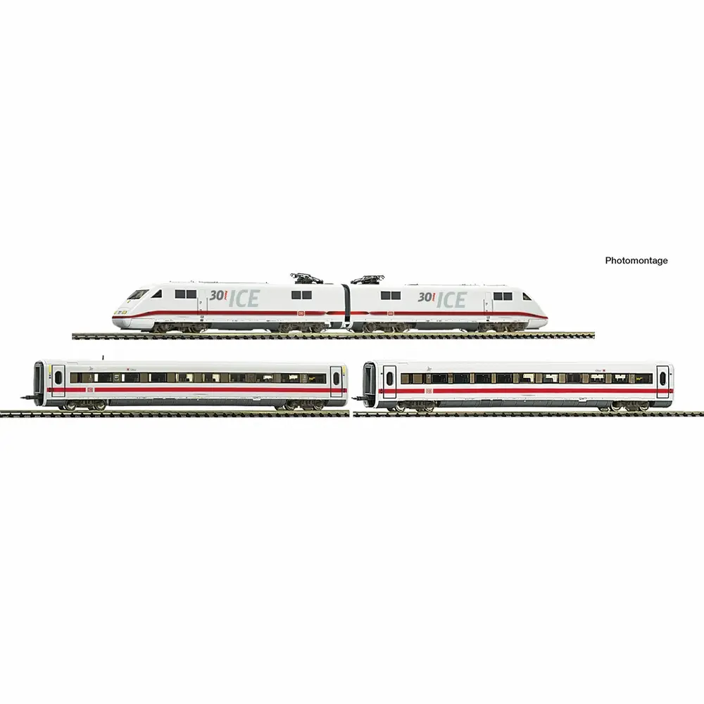 Set de 4 pièces : rame automotrice électrique ICE 1 (BR 401) « 30 ans d'ICE » - Fleischmann 7770012 - N 1/160 - DB AG - Ep VI - Digital sound - 2R