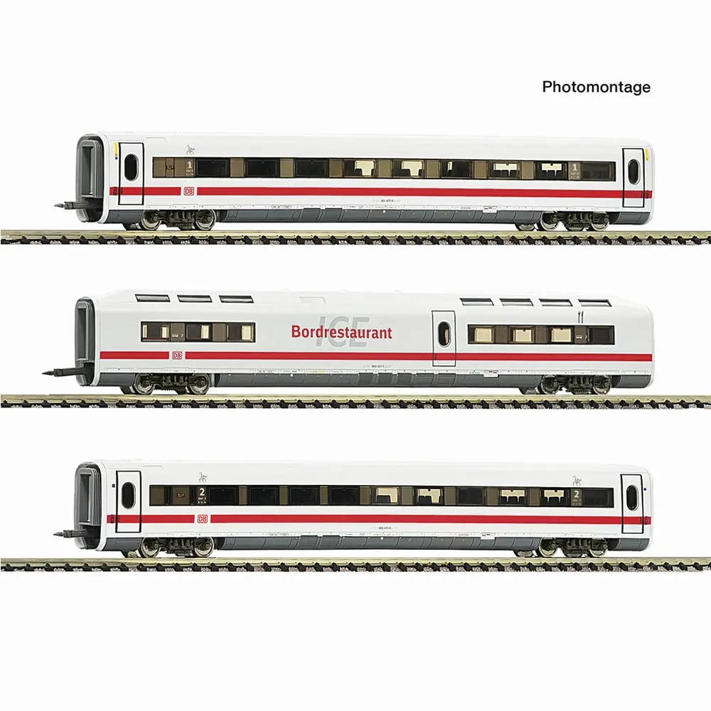 Set de 3 voitures voyageurs complémentaires pour la rame ICE 1 « 30 ans d'ICE » - Fleischmann 7760014 - N 1/160 - DB AG - Ep VI - 2R