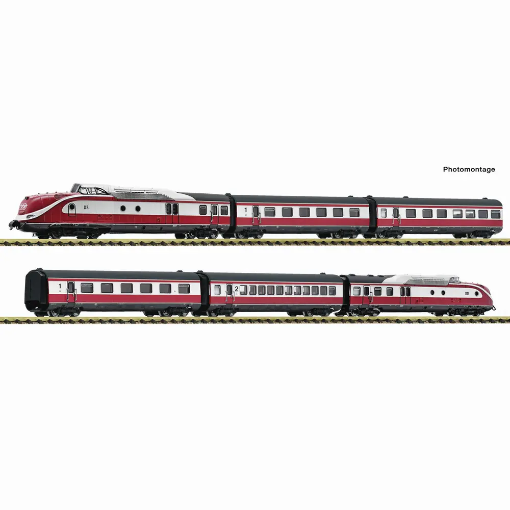 Set de 6 pièces : rame automotrice diesel VT 601 « Max Liebermann » - Fleischmann 7760010 - N 1/160 - DR - Ep IV - Analogique - 2R