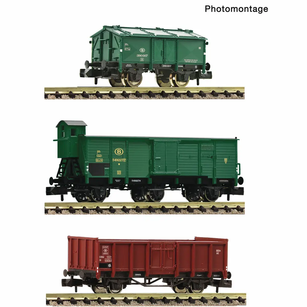 Set de 3 wagons - Fleischmann 6660077 - N 1/160 - SNCB - Ep III - 2R