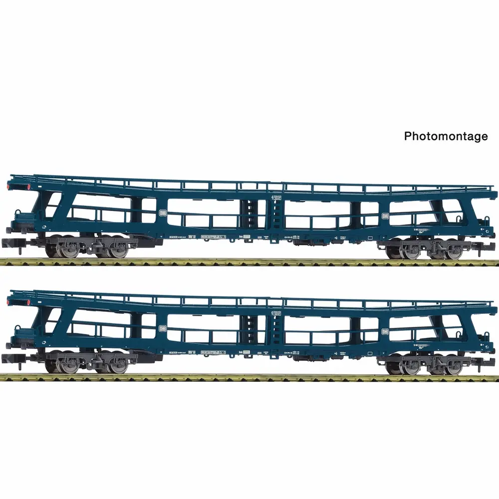 Coffret de 2 wagons porte-autos DDm - Fleischmann 6260066 - N 1/160 - DB - Ep IV - 2R