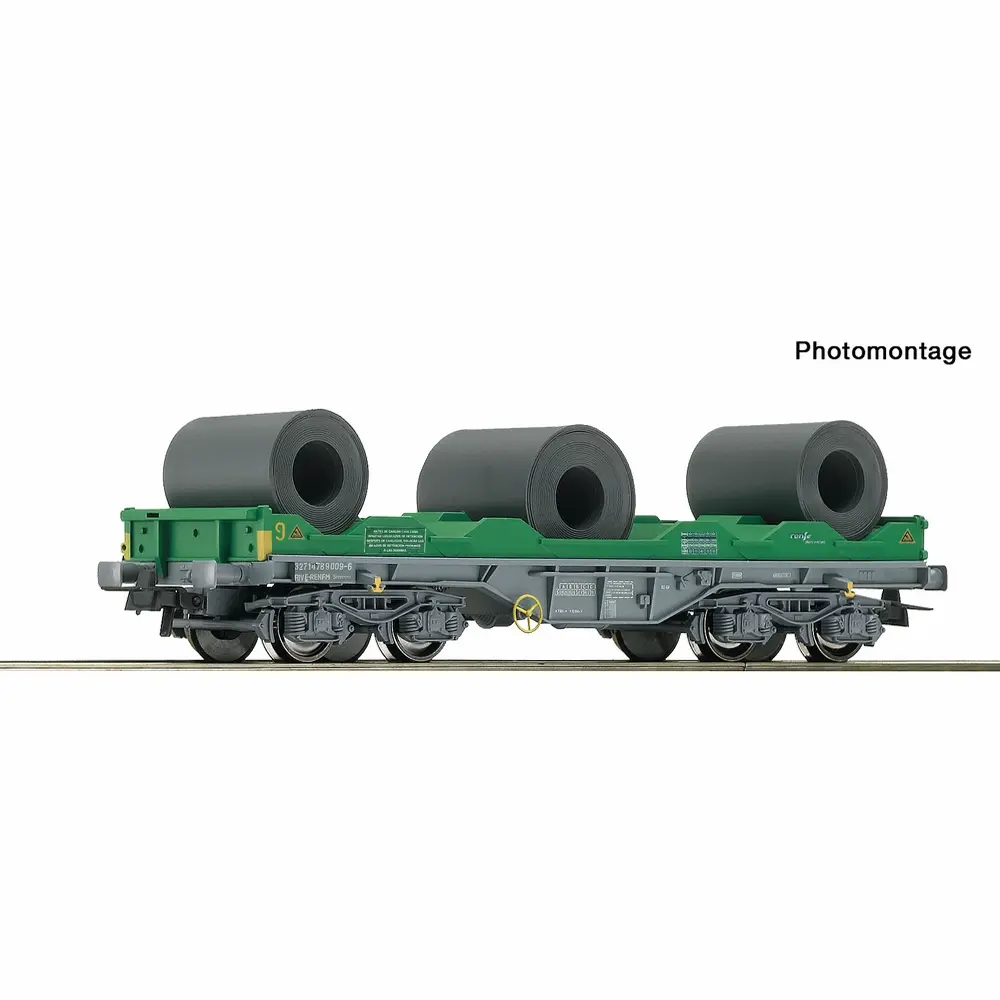 Wagon porte-coïls - Roco 6600139 - HO 1/87 - RENFE - Ep V-VI - 2R