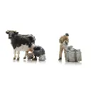 Les producteurs laitiers - 2 personnages et 1 vache - ARTITEC 5160039 - N 1/160