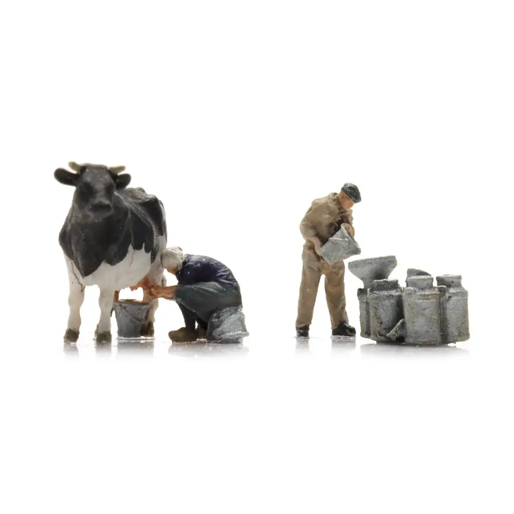 Les producteurs laitiers - 2 personnages et 1 vache - ARTITEC 5220013 - Z 1/220