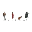 3 figurines, 1 chien, 3 crottes - Artitec 5870104 - HO 1/87