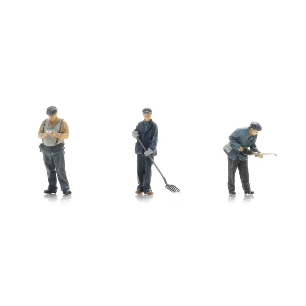 3 hommes du personnel de nettoyage du dépôt de la DB, prêt à l'emploi - Artitec 5160050 - N 1/160